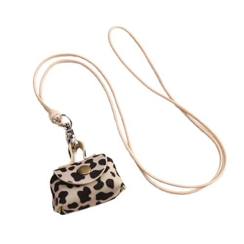 KAHDGSS Vintage Sturdy Leder Halskette Beutel Für Kopfhörer Und Münzlager Kleine Designs Für Modische Frauen Damen Stilvolle Frauen Halskette von KAHDGSS