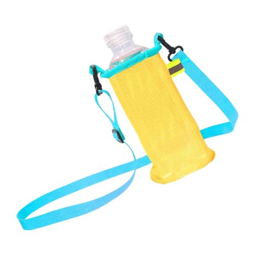 KAHDGSS Wasserflaschenhülle mit Schultergurt für Kinder und Erwachsene, Mehrzweck-Becherschlingen für Kinder, Trinkgeschirr, Wasserflasche mit Schultergurt, Gelb-Blauer Gürtelbecher, Einheitsgröße von KAHDGSS