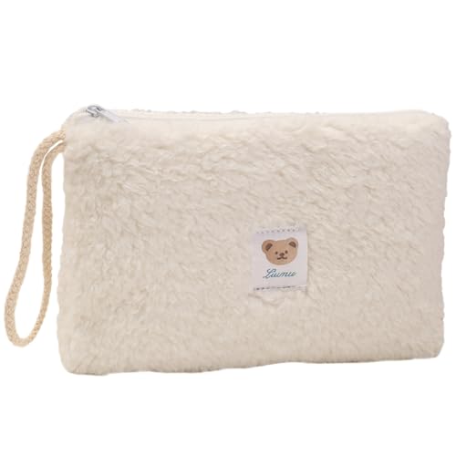 KAHDGSS Weiche und langlebige Kulturtasche, trendige Make-up-Tasche, Reise-Make-up-Organizer, tragbare Make-up-Aufbewahrungstasche, weiß von KAHDGSS