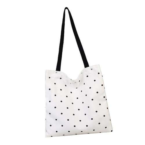 KAHDGSS Zeitgenössisches Blumenmuster Schulterhand Handtasche Tränen Resistentes Stoff Strukturiertes Design Multi Funktionaler Speicherfläche Mode Blumenleinwand Alltagstasche von KAHDGSS