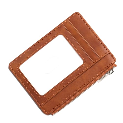 Kartenetui mit Sichtfenster, Visitenkartenetui mit Sichtfenster, für den täglichen Gebrauch und mehrere Anlässe, mit Sichtfenster, braun, Mass Beauty von KAHDGSS