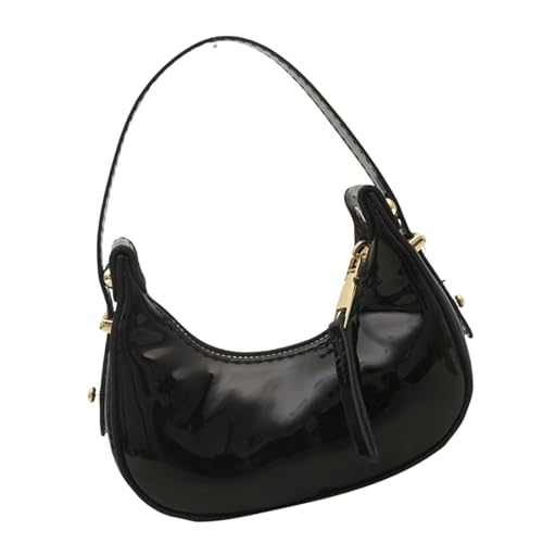 Kleine Abendtasche mit Mondmotiv, leichte PU-Handtasche, modischer Tragegriff oben, für tägliches Pendeln und lässiges Outfit, leichte Damen-Handtasche, Schwarz , One Size von KAHDGSS