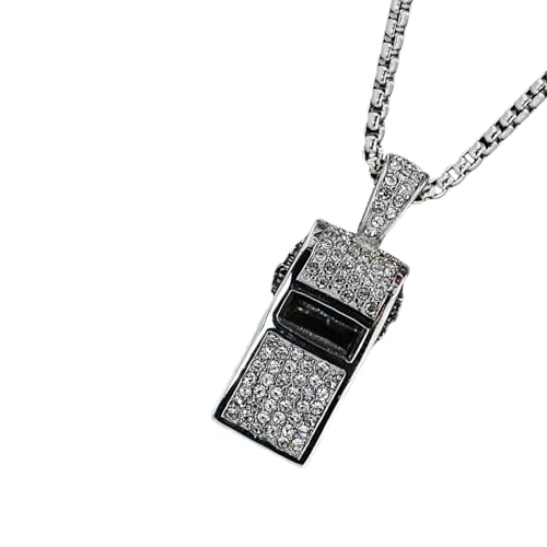 Kristalle Pfeifen Anhänger Halskette Lauter Knackiger Sound Für Trainer Schiedsrichter Lehrer Basketball Training Geschenke Set Titanien Stahlpfeife Anhänger Halskette von KAHDGSS