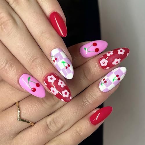 Künstliche Fingernägel für Damen und Mädchen, zum Aufkleben auf künstliche Fingernägel von KAHDGSS