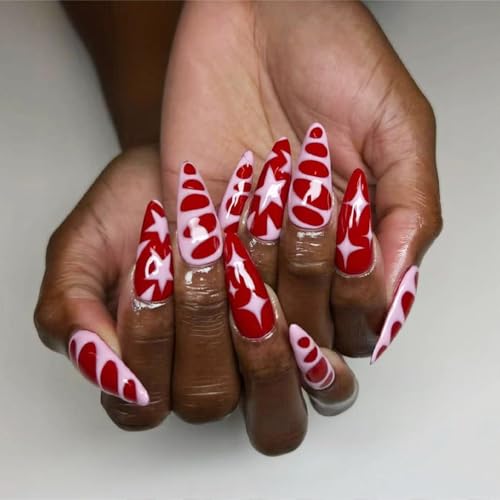 Mandelnägel Tipps Gefälschte Nägel Kleber Auf Stick Auf Press Künstlich Falsch Für Frauen Girls Geschenke Stick Fake Nagel von KAHDGSS