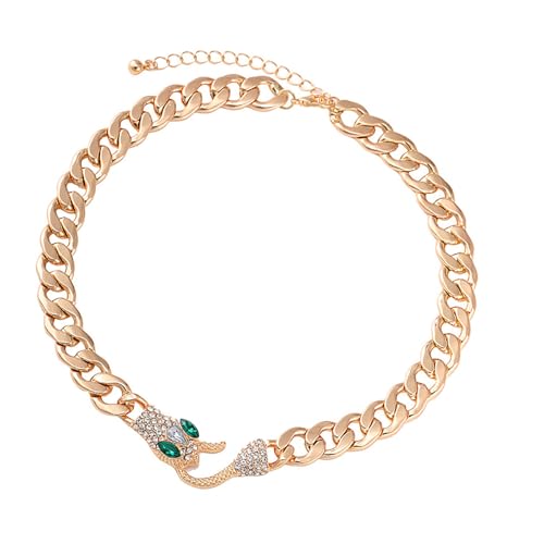 Mehrzweck Schwarzer Silberzirkon Schlange Halshalskette Für Männer Und Frauen Mit Kubanischer Linkkette Kantige Goth Styles Handgefertigter Schmuck von KAHDGSS