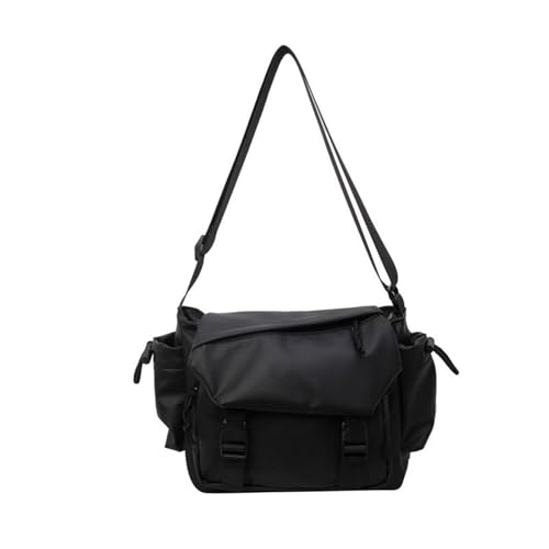 Mode Frauen Männer Oxford Fabric Black Crossbody Tasche Große Kapazität Schulter Lässig Sportbotschaft Mit Knickled Oxford Stoff Crossbody Tasche von KAHDGSS