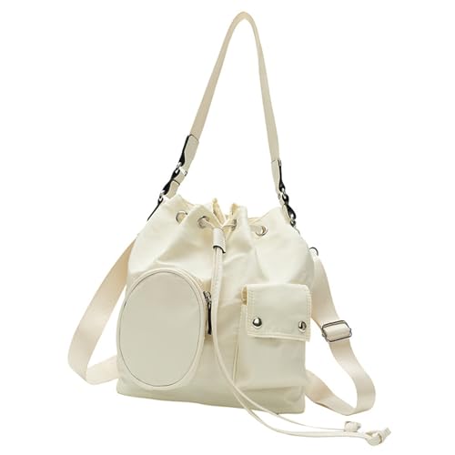 Mode Koreanische Stile Nylon Crossbody Tasche Mit Kordelstring Für Frauen Große Kapazität Eimer Schulter Handtasche Geldbeutel von KAHDGSS