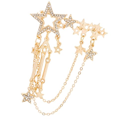 Mode Kristalle Fünf Punkte Star Pin Mit Drop Tassels Designs Tragbares Accessoire Für Lässige Oder Formelle Outfits Legierungstar Broschen Designs von KAHDGSS