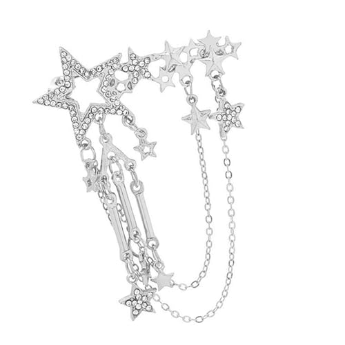 Mode Kristalle Fünf Punkte Star Pin Mit Drop Tassels Designs Tragbares Accessoire Für Lässige Oder Formelle Outfits Legierungstar Broschen Designs von KAHDGSS