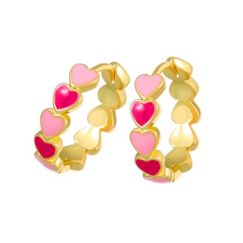Mode Öl Tropf Liebe Herzohrringe Kupfer Ohrschnallen Modische Frauen Accessoires Handgefertigter Schmuck Für Partys Farbenfrohe Herzohrringe von KAHDGSS