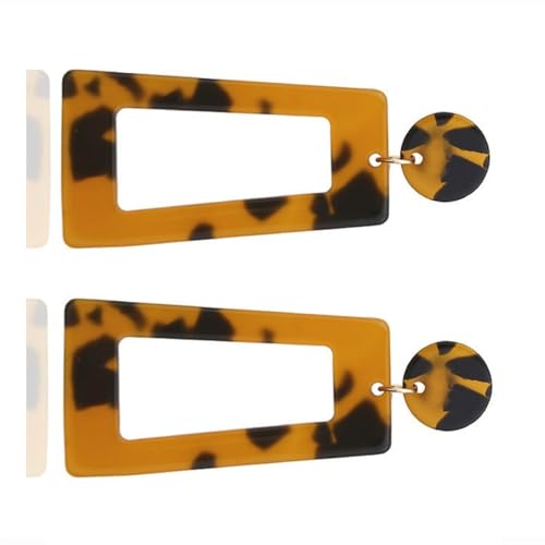 Moderne Trapezohrringe Geometrische Anhängerohrringe Farbenfrohe Acetat Textur Für Die Passende Modeaussehen Einzigartig von KAHDGSS