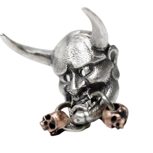 Paar Geschnitzter Schädel Gesicht Ohrringe Anlaufresistent Metal Fashion Statement Stücke Freizeit Und Party Tragen Künstlerische Hannya Ohrringe Twin Set von KAHDGSS