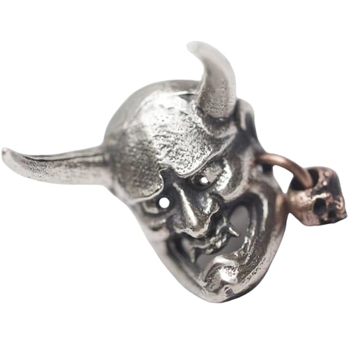 Paar Geschnitzter Schädel Gesicht Ohrringe Anlaufresistent Metal Fashion Statement Stücke Freizeit Und Party Tragen Künstlerische Hannya Ohrringe Twin Set von KAHDGSS