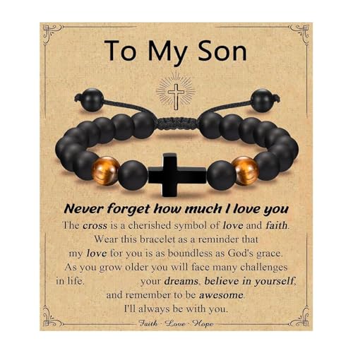 Perlenkreuze Armband Einstellbar Für Jungen Religiöse Zeremonie Geschenke Bestätigung Kommunion Von Eltern Großeltern Handwerkskunstgemeinden Armband von KAHDGSS