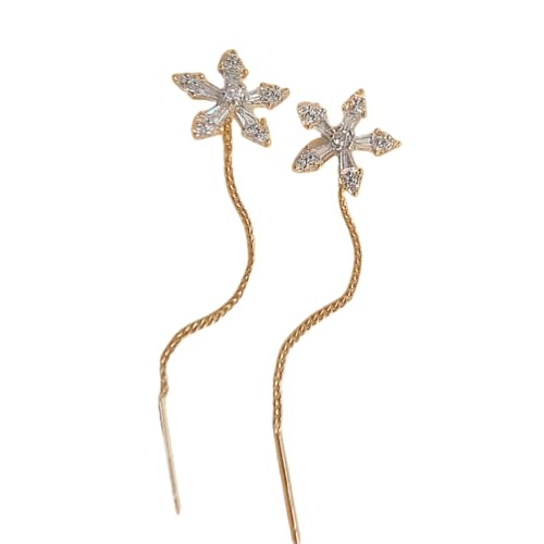 Quasten Florale Tropfen Ohrringe Mit Funkelnden Strasssteinen Kristallblumförmige Ohrhörszubehört von KAHDGSS