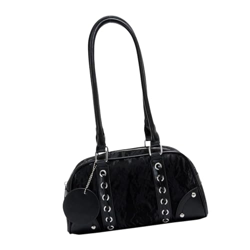 Retro Damen Business Schultertaschen Einfache Damen Pendler Taschen PU Leder Unterarm Geldbörse Große Kapazität Handtasche Elegant Kissen Design Geldbörse, Schwarz , One Size von KAHDGSS