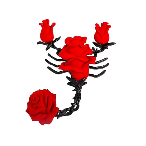 Retro Metal Scorpions Rose Brosche Handgefertigtes Tropföl Einzigartiger Gotischer Abzeichen Pin Accessoire Für Outfit Mystical Rose Mode Schmuck von KAHDGSS