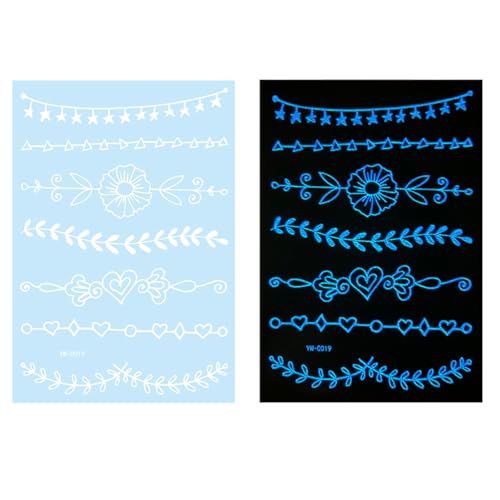 Schmetterling Temporäre Tätowierte Aufkleber Leuchtend Tätowiert Glow In Dark Weiß Tätowiert Aufkleber Geeignet Für Festivals Glow Temporäre Tätowierte Weiß Tätowierte Aufkleber Stern Tattooed von KAHDGSS