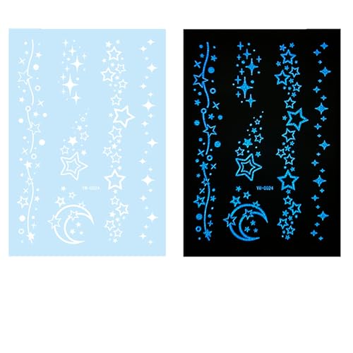 Schmetterling Temporäre Tätowierte Aufkleber Leuchtend Tätowiert Glow In Dark Weiß Tätowiert Aufkleber Geeignet Für Festivals Glow Temporäre Tätowierte Weiß Tätowierte Aufkleber Stern Tattooed von KAHDGSS