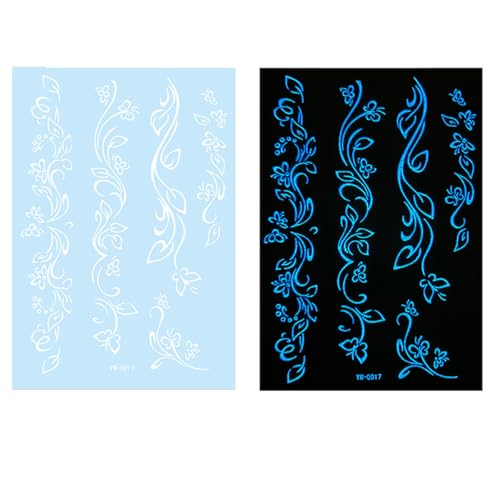 Schmetterling Temporäre Tätowierte Aufkleber Leuchtend Tätowiert Glow In Dark Weiß Tätowiert Aufkleber Geeignet Für Festivals Glow Temporäre Tätowierte Weiß Tätowierte Aufkleber Stern Tattooed von KAHDGSS