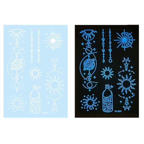 Schmetterling Temporäre Tätowierte Aufkleber Leuchtend Tätowiert Glow In Dark Weiß Tätowiert Aufkleber Geeignet Für Festivals Glow Temporäre Tätowierte Weiß Tätowierte Aufkleber Stern Tattooed von KAHDGSS