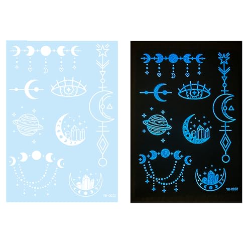 Schmetterling Temporäre Tätowierte Aufkleber Leuchtend Tätowiert Glow In Dark Weiß Tätowiert Aufkleber Geeignet Für Festivals Glow Temporäre Tätowierte Weiß Tätowierte Aufkleber Stern Tattooed von KAHDGSS