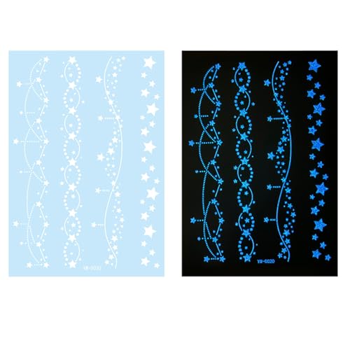 Schmetterling Temporäre Tätowierte Aufkleber Leuchtend Tätowiert Glow In Dark Weiß Tätowiert Aufkleber Geeignet Für Festivals Glow Temporäre Tätowierte Weiß Tätowierte Aufkleber Stern Tattooed von KAHDGSS