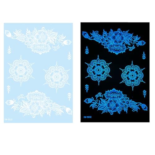 Schmetterling Temporäre Tätowierte Aufkleber Leuchtend Tätowiert Glow In Dark Weiß Tätowierte Aufkleber Geeignet Für Festivals Glow Temporäre Tätowierte Weiß Tätowierte Aufkleber Stern Tätowiert von KAHDGSS