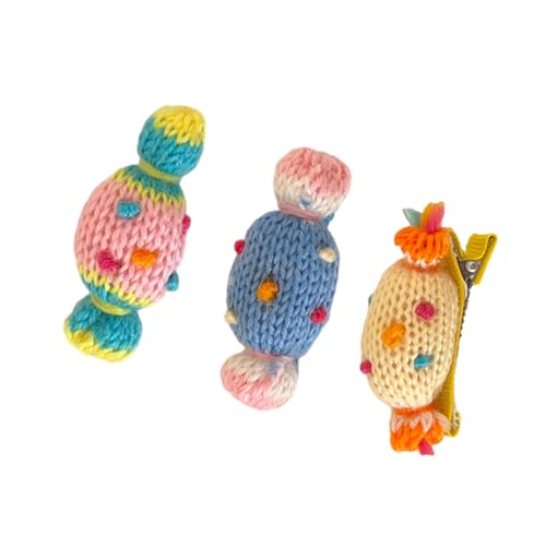 Schöne Süßigkeiten Form Haare Clip Duckbill Clip Barrettes Hand Häkelseiten Clip Frauen Girl Haarstyling Accessoire 3pcs von KAHDGSS