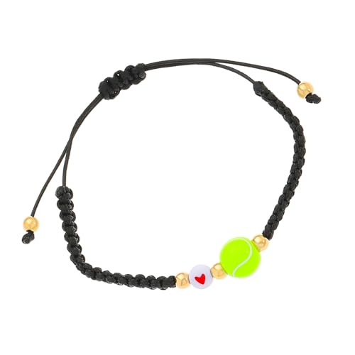 Stilvolle Sportcharme Armbänder Mit Verstellbarem Stoff Band Fußball Tennis Perlen Leichter Unisex Handgelenk Schmuck Verstellbarer Sport Armband von KAHDGSS