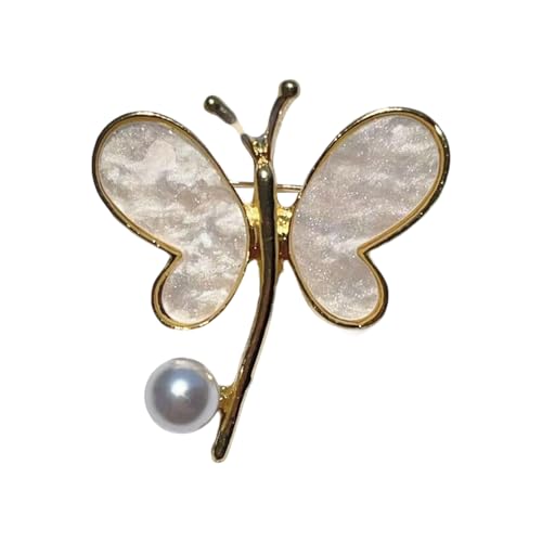 Stylish Butterfly Pearls Brosche Mit Tropfendem Wasserdrops Artistics Alloy Schmuck Für Kleider Schichten Trendy Perlen Kleid Pin von KAHDGSS