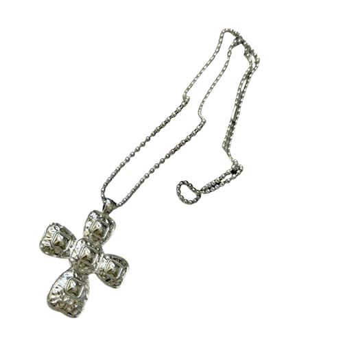 Süße Kantige Kruzifix Perlen Halskette Verstellbare Länge Neckkäse Trendy Legierung Schmuck Zubehör Für Mädchen Und Frauen Runde Perlen Halskette von KAHDGSS