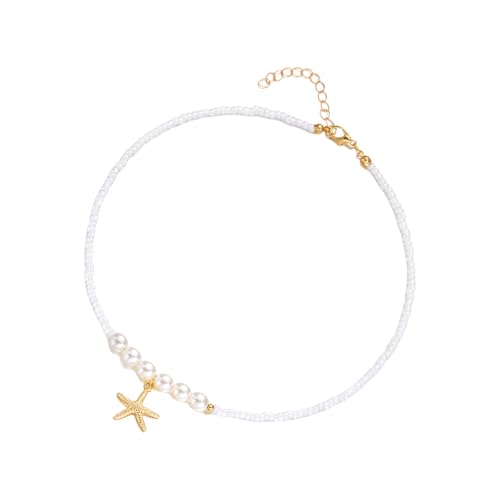 Tragbare Seestarfishes Perlens Halskette Kette Mit Ausdehnung Von Frauen Täglicher Kleidung Und Besonderen Anlässen Muschelschmuck von KAHDGSS
