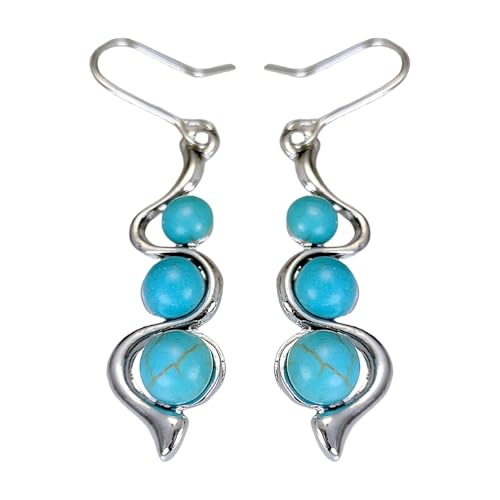 Trendy Edelsteine Dangle Ohrringe In Oceanics Blau Mit Komfortables Verschleiß Finish Für Modische Frauen Outfits Statement Ohrringe von KAHDGSS
