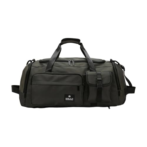 Turnbeutel Große Kapazität Reisegepäck Fitness mit Trocken- und Nasstrennung Übernachtung Weekender Gym Multifunktional Reise Training Trockene Nass Trennung Fitness, armee-grün, Mass Beauty von KAHDGSS