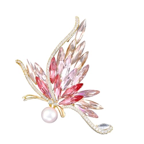 Zarte Kristall Schmetterling Brosche Legierung Textur Fashion Accessoires Perfekt Für Abendkleider Und Lässige Outfits Mode Frauenschmuck von KAHDGSS