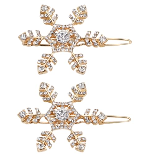 Zarte Kristall-Schneeflocken-Haarspange, elegante Damen-Haarspange, geeignet für den Alltag oder besondere Anlässe, 2 Stück von KAHDGSS
