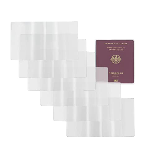 KAIAIWLUO Reisepass Schutzhülle,6 Stück Transparent Matt Reisepasshülle Passschutz aus Durchsichtigem Kunststoff Gefrostete Passhüllen für Pässe für Reiseveranstalter für Frauen Männer von KAIAIWLUO