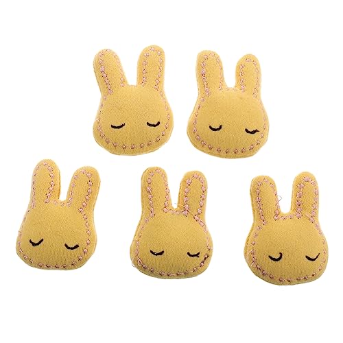 KAILIKETIY 1 5 Stück Kopfschmuck DIY Zubehör Mini Hasen Kaninchenhaar Mädchen Frauen Kleine Hasenohren Zubehör Gefüllte Hasenclips Dünne Mini Hasenbrosche Ornament Gelbe Strickwolle von KAILIKETIY