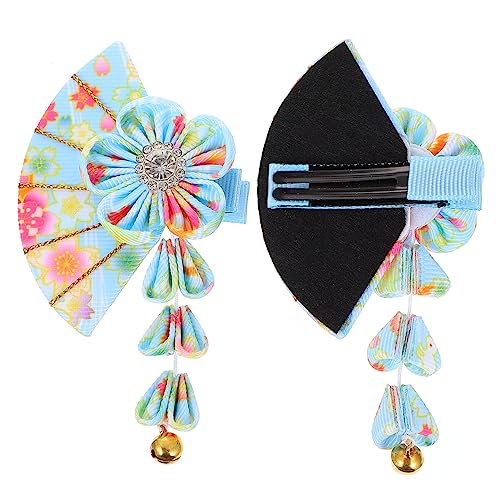 KAILIKETIY 1paar Dekorativer Haarschmuck Für Frauen Fan Flower Haarspangen Mit Quasten Und Glocken Einzigartige Cosplay Accessoires Für Hochzeiten Und Fotoshootings von KAILIKETIY