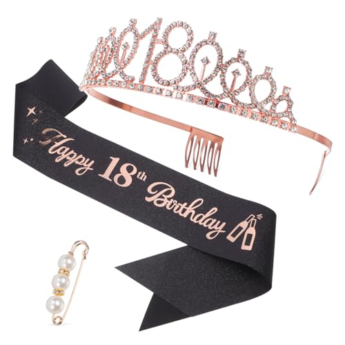 KAILIKETIY 1satz Geburtstag Krone Und Schärpe Mit Strass Für Mädchen Elegante Partyaccessoires Für Unvergessliche Feiern Leicht Und Komfortabel Mit Funkelnden Verzierungen von KAILIKETIY