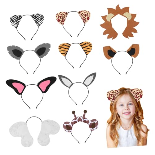 KAILIKETIY 10st Stirnband Mit Tiermotiven Tierische Stirnbänder Hund Häschen-tier-stirnbänder Welpe Hasen Hummeldekorationen Kopfbedeckung Streifenhörnchen Ohren Kaninchen Gefühlt von KAILIKETIY