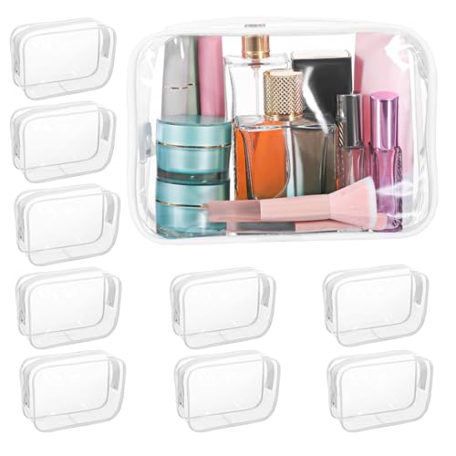 KAILIKETIY 10stücke Durchsichtige Kosmetiktasche Mit Reißverschluss Transparenter Make-up-Beutel Reise-Organizer-Tasche Für Damen Aufbewahrungsbeutel Mit Leichtgängigem Verschluss Zur von KAILIKETIY