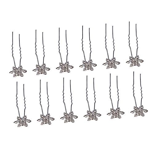 KAILIKETIY 12 Stücke Schneeflocken Design Haarnadeln für Braut und Damen Modischer Haarschmuck Strass Haarspangen für Besondere Anlässe Hochzeit und Abschlussball Stylische Kopfbedeckung von KAILIKETIY