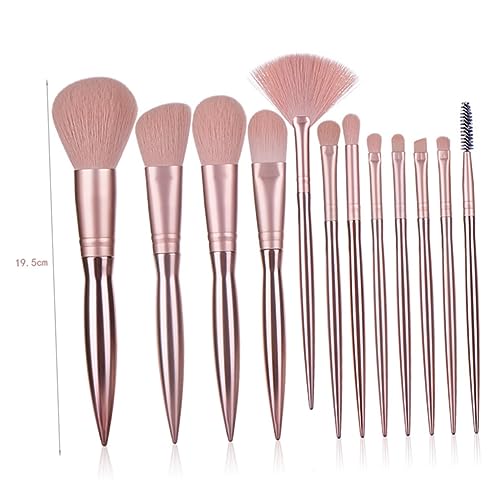 KAILIKETIY 12stücke Teiliges Make-up Roségold Kosmetikpinsel Mit Tasche Puderpinsel Für Damen Professionell Borsten Reinigen von KAILIKETIY