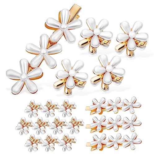 KAILIKETIY 14 Stück Haarspangen mit Kunstperlen und Blumen Kleiner Haarclips Clips für Damen und Mädchen Haarschmuck für Hochzeiten und Besondere Anlässe von KAILIKETIY