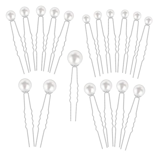 KAILIKETIY 18stücke U-förmige Perlen-haarspangen Dekorative Haarnadeln Für Hochzeiten Brautschmuck Und Haardekoration Starke Haltekraft Vielseitig Für Verschiedene Frisuren von KAILIKETIY