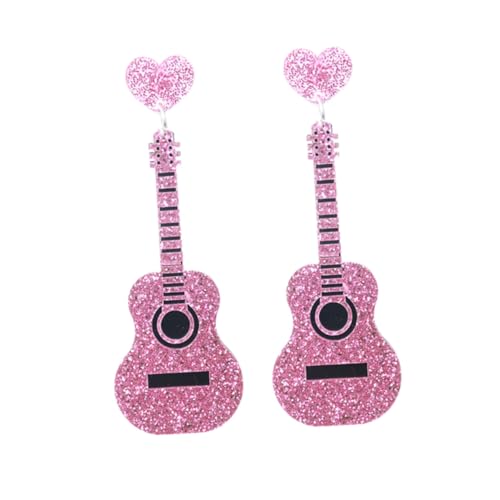 KAILIKETIY Klassische Gitarrenförmige Ohrringe Kreative Ohrhänger für Damen Stilvoller Ohrschmuck Baumelnde Ohraccessoires für Besondere Anlässe und Alltag von KAILIKETIY