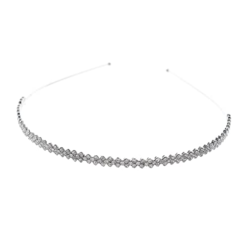 KAILIKETIY Schmuck Silber Damen Stirnband Strass Haarreif Elegantes Kopfschmuck Zartes Damen Kopfbedeckung Haarschmuck Für Hochzeit Und Alltag von KAILIKETIY